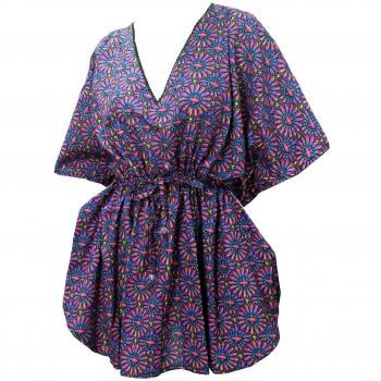 La Leela 1,010% cordón traje baño algodón ligero Pasiley anthemion floral traje baño 5 en 1 noche loungewear deslumbrante vestido playa cubre para arriba vacaciones Kaftan rosa tapa ocasional