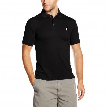 Ralph Lauren Slim Fit Black Stretch Mesh Polo Shirt for Men - XXL