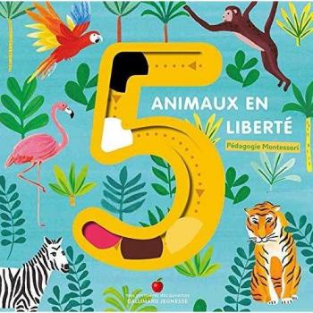 Juego educativo Montessori de 5 animales en libertad