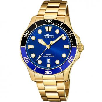 Reloj Lotus Excellent para Hombre 18761/4 con Esfera Azul y Acero IP Dorado