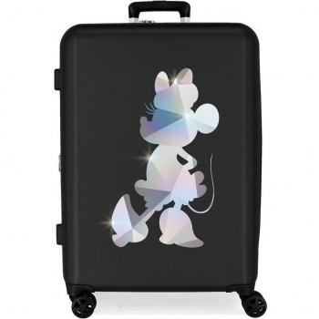 Disney Maleta Mediana Rígida 100 Minnie Silver Expandible 70cm Negro 80L