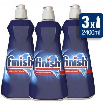 Finish Abrillantador Lavavajillas, vajilla seca, brillante y sin marcas - Pack de 3 unidades x 800 ml - 600 lavados
