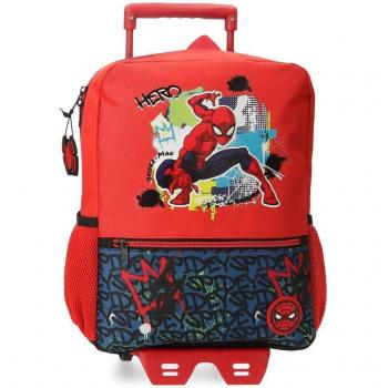 Mochila escolar Spiderman urban de 40cm con carro y diseño urbano moderno