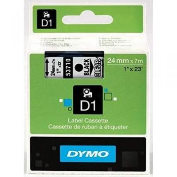 CINTA ROTULADORA AUTOADHESIVA DYMO S0720920 D1 24MM*7M PARA LABELMANAGER/LABELPOINT NEGRO SOBRE TRANSPARENTE