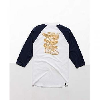 Alpinestars Booted Premium Raglan Camiseta, Blanco/Azul, L para Hombre