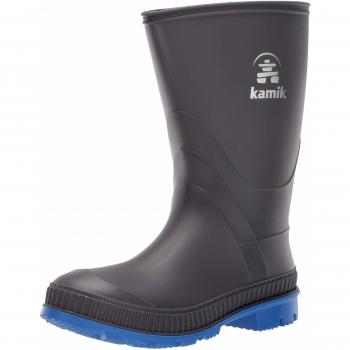 Kamik Classic Versatile Kids Rubber Rain Boots - Gray, Size 25