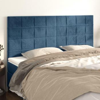 Cabeceros de terciopelo azul oscuro 80x5x78/88 cm - Pack de 4 unidades