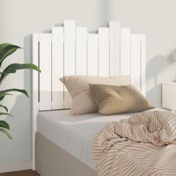 Cabecero de cama blanco 96x4x110 cm madera maciza de pino