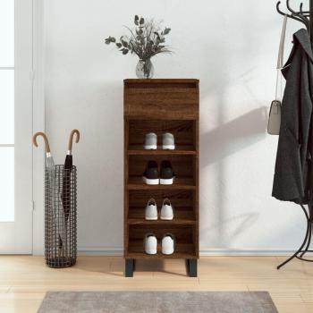 Mueble zapatero de madera contrachapada 40x36x105 cm en color blanco brillante y gris hormigón