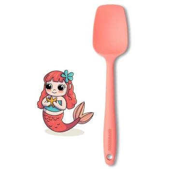 Mini Espátula de Silicona Rosa Suave, Resistente al Calor hasta +230 °C, Ideal para Manos Pequeñas y Apta para Lavavajillas