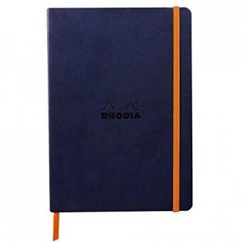Cuaderno Rhodia A5 cubierta blanda - Líneas horizontales Azul noche