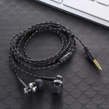 Auriculares Intrauditivos Estéreo con Cable de Nailon y Micrófono, 3.5mm, para Ordenador Portátil y Smartphone, 1 Uds