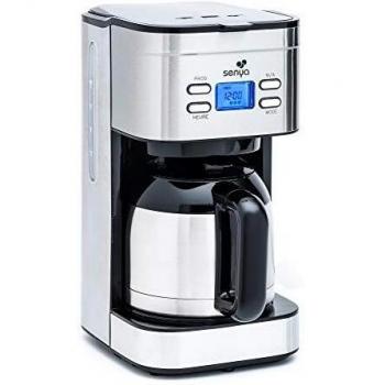 Cafetera Eléctrica Programable Senya SYBF-CM025 Inox 1,2L con Selector de Aroma y Mantenimiento al Calor, 800W