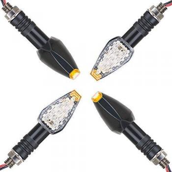 Zipom 4 faros intermitentes de 15 LED de 12 V para motocicleta, señal de giro, intermitente, luz de color ámbar