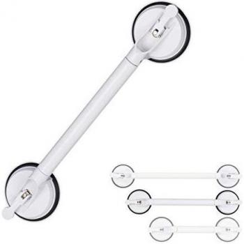 Asidero de Ducha Extensible con Ventosas, 57-69 cm, Capacidad 70 kg, Soporte para Ancianos y Niños, Blanco