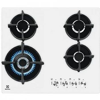 Electrolux KGG6437W - Cocina a gas empotrable blanca de 4 quemadores y 59 cm