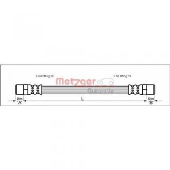 Latiguillo de freno METZGER 4114793 para MERCEDES-BENZ: 126 Series, 107 Series, 116 Series