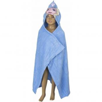 Manta Coralina Azul Elsa Frozen con Capucha 80 x 120 cm