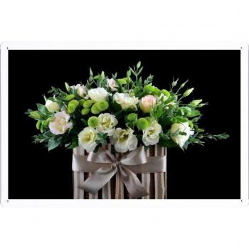 Metal cartel Cartel de chapa Hojalata sesión Flower Tin Sign Lisianthus Russell Flowers Chrysanthemum Greenery Gift Bow 38612 Retro Vintage Pared Decoración by hamgaacaan
