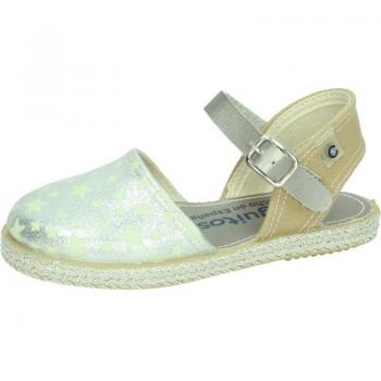 Sandalias CONGUITOS para niña color plata modelo LV1 21568 con diseño de estrellas