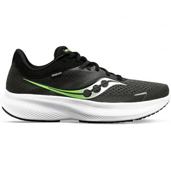 Zapatillas de running Saucony Ride 16 para hombre, color negro y verde