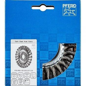Cepillo redondo de acero trenzado RBG Ø 125 mm, alambre 0,5 mm, para amoladora angular