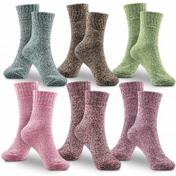 WOSTOO Mujer Invierno Cálidos Calcetines, Premium Calidad 6 Pack Grosor algodón de Punto Calcetines Mujer Colores algodón Calcetines Talla Única Transpirable cálido Suave