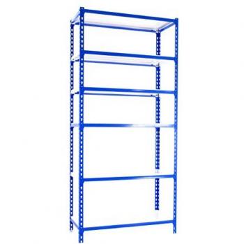 Estantería Metálica SimonRack de Almacenaje, 2500x800x300 mm, 6 Baldas, Soporta 180 kg por balda, Azul/Blanco