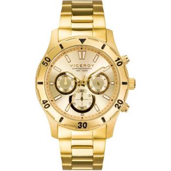 Viceroy - Reloj de hombre Heat de acero IP dorado con cronógrafo