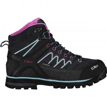 Botas de senderismo CMP Moon Mid WP 31Q4796 para mujer, color azul claro, negro y rosa, talla 37