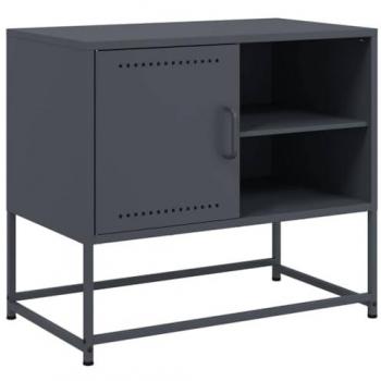 Mueble TV multimedia antracita 68 x 39 x 60,5 cm para comedor, salón y dormitorio de acero