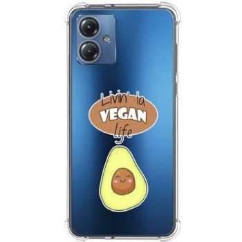 Funda Antigolpes de Silicona con Diseño Vegan Life para Motorola Moto G14