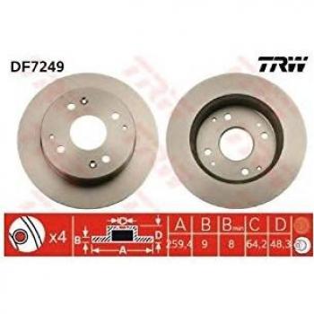 Disco de freno TRW DF7249, completo, 1 pieza
