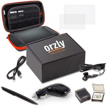Accesorios 3DSXL, Pack de Orzly para Nintendo 3DS XL Original o Nuevo NEW 3DS XL [Set incluye: Cargador de Coche / Cable USB / Funda para Consola / Fundas para Cartuchos y más…]