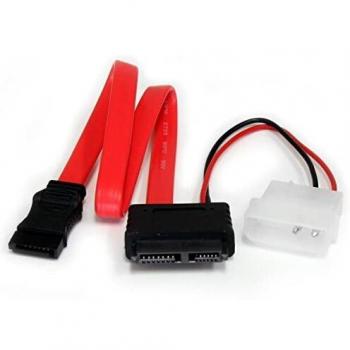 StarTech.com 12in Slimline SATA to SATA with LP4 Power Cable Adapter SLSATAF12