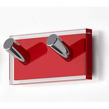 Gedy Rainbow Percha, Resinas termoplásticas, Transparente Rojo, Doble