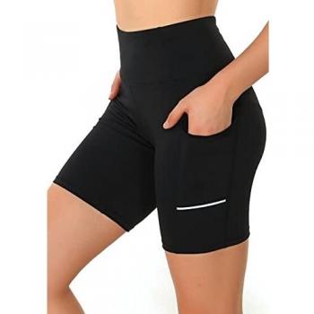 GRAT.UNIC Pantalón Corto Deportivo para Mujer, Running Pantalones Cortos de Yoga con Bolsillo Lateral, Fitness Mallas Deportivas