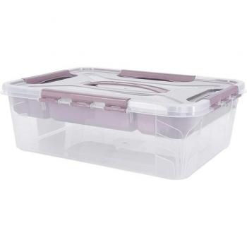 Caja de almacenaje con tapa y bandeja organizadora