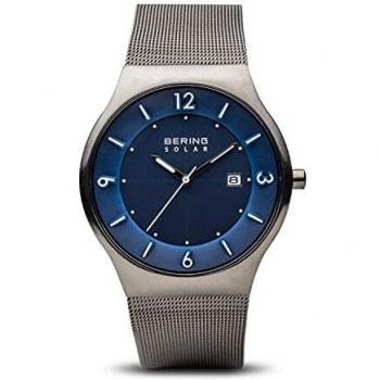 BERING Mens Analogue Solar Collection Watch with Stainless Steel Strap & Sapphire Crystal 14440-007