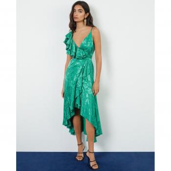 Vestido midi asimétrico jacquard Tintoretto