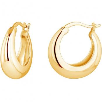Pendientes de aro Febe bañados en oro amarillo 18k - Aros Earcandy elegantes y sofisticados