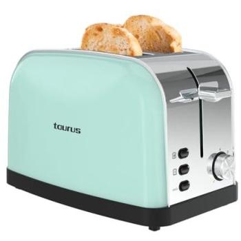 Tostadora Vintage Mint 950W Acero Inoxidable 2 Ranuras 7 Niveles Funciones Extra