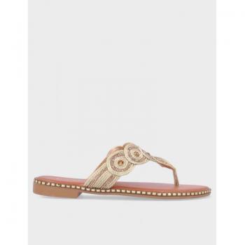 Sandalia EXE P3376-1 Oro con Detalle de Pedrería