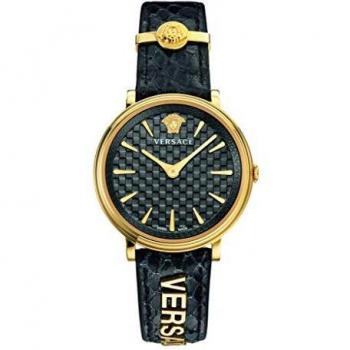 Ladies Versace V Circle Watch, Black, Size: ONE SIZE, Model: VE81010