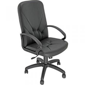 Unisit Dante P Executive Office Chair - Ergonomic Design, Fixed Armrests, Black Eco-Leather