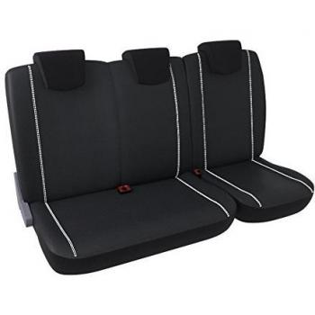 Funda Universal para Asientos de Vehículo Utilitario en Simil Cuero Negro - 3 Plazas/Banqueta - Lavable