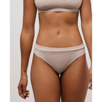 Tanga de algodón orgánico Ysabel Mora con elástico decorativo y fruncido trasero