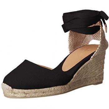 Castañer Women's Carina Espadrille Wedged Sandals Negro UK 6