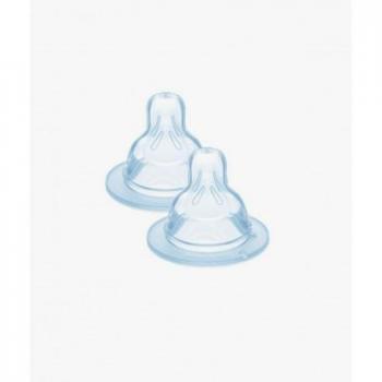 Tetina de silicona MAM flujo medio 2M+ 2 Uds