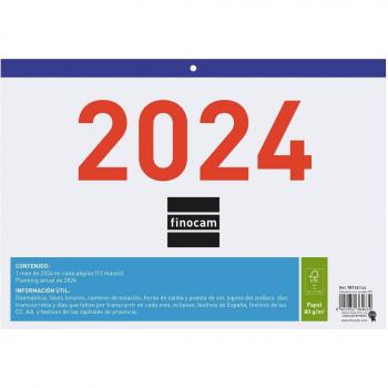 Finocam Calendario de Pared Faldilla Números Grandes 2024, Referencia F93, Tamaño 300x210 mm, Enero a Diciembre (12 Meses), Idioma Español